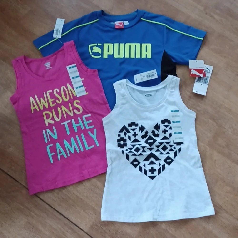 Puna, old Navy tank tops, tee shirts girls size 5 T new with tags
